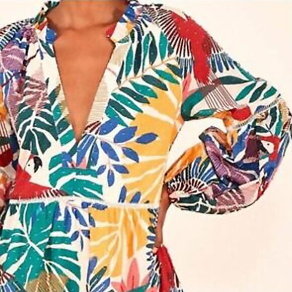 Farm Rio Off White Macaw Mini Dress NWOT - Picture 4 of 16